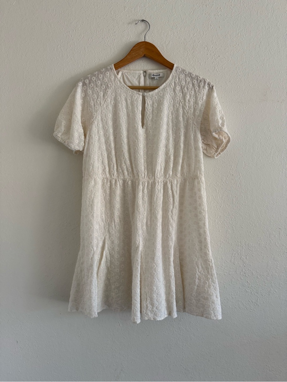 Madewell Cream Eyelet Mini Dress